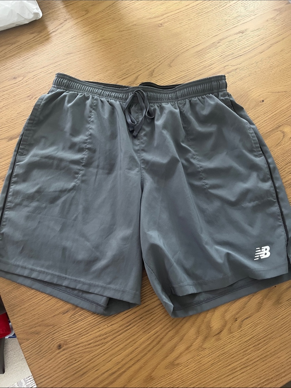 New Balance Men's Slate Gray Athletic Shorts with Logo